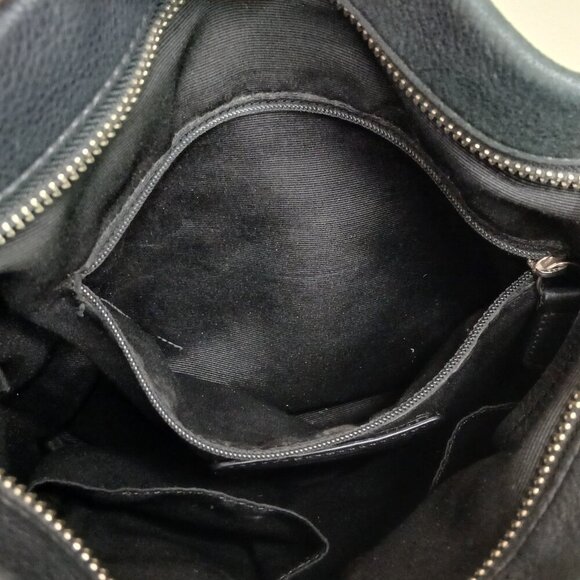 COACH Pebble Leather Chain Duffle Cross Body Shoulder Purse Black - Picture 6 of 7